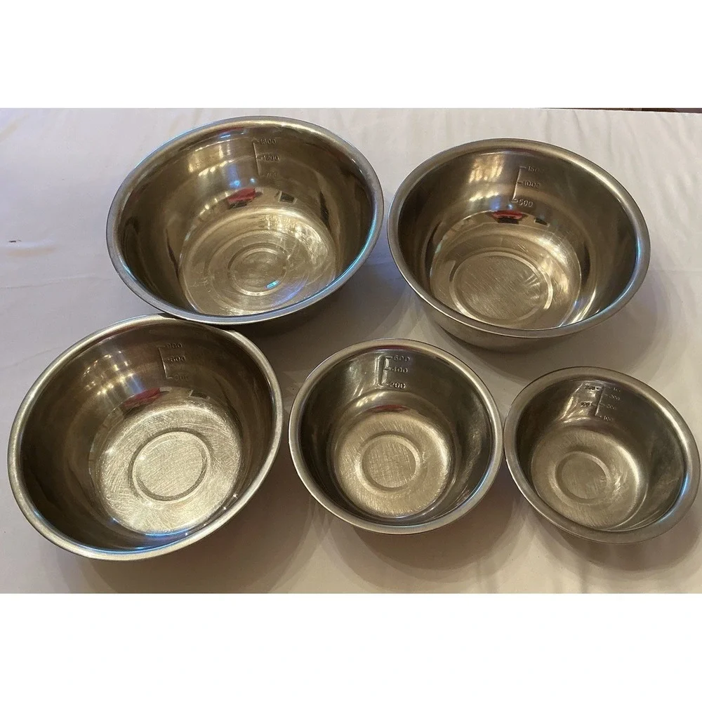 Stainless Steel Nesting Mixing Bowls - Set of 5